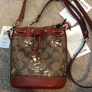 Coach kitten Mini Dempsey Bucket Signature Canvas